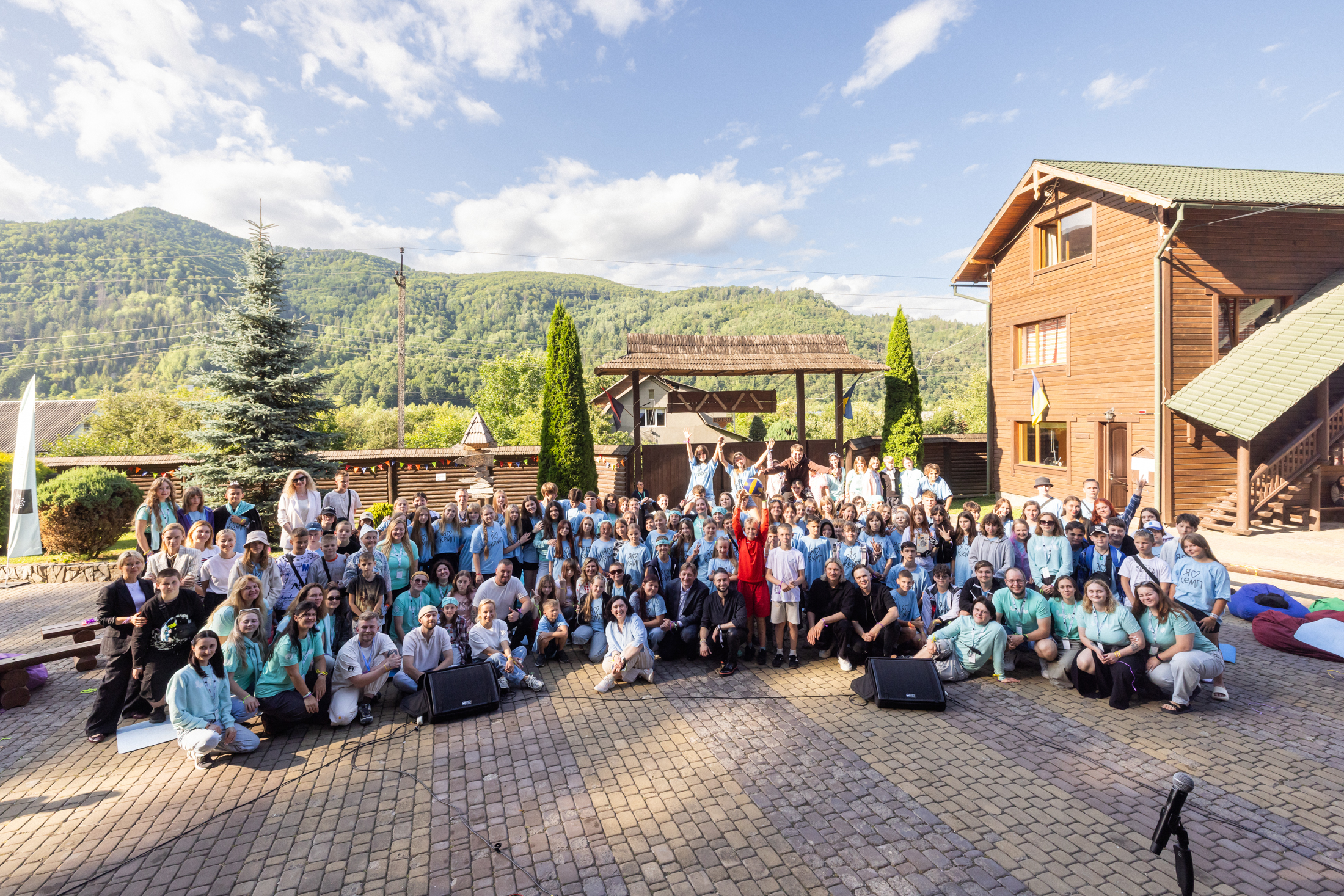 Olena Zelenska and Antytila Band Meet Children at Voices Camp